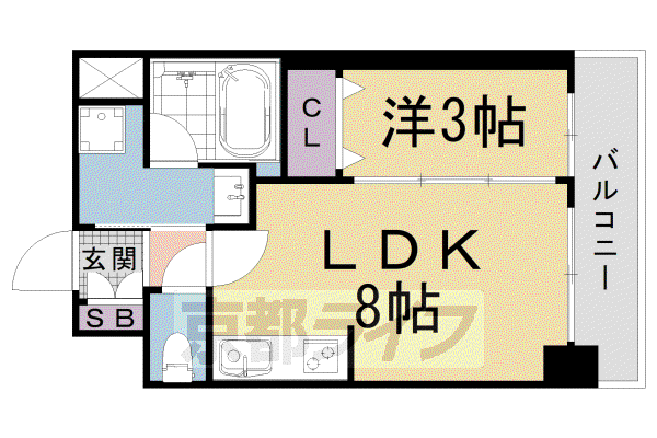 ピーノ京都西大路(1LDK/5階)の間取り写真