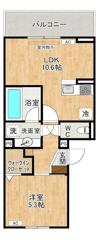 M・K・K 高峰町(1LDK/3階)の間取り写真