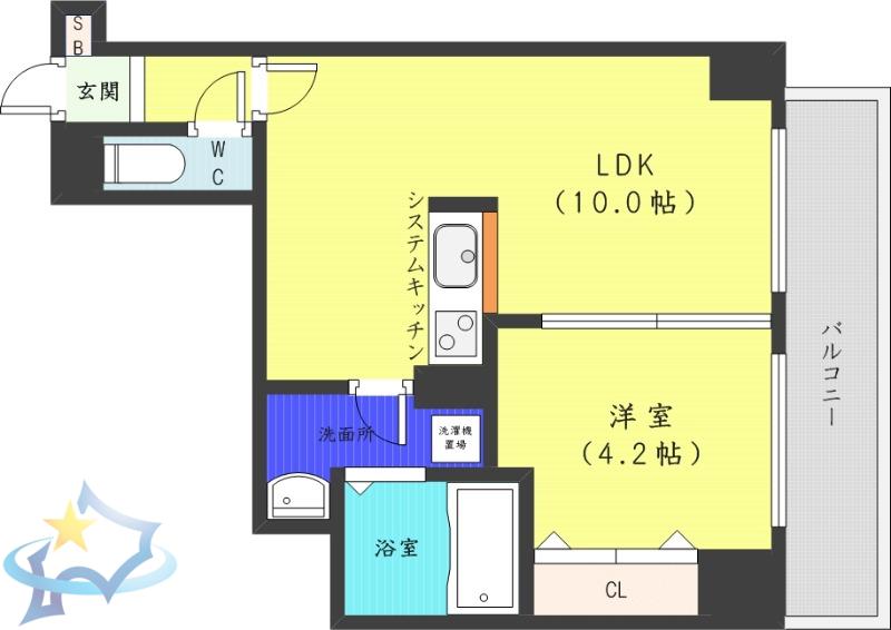 パークヒルズ中央25(1LDK/8階)の間取り写真