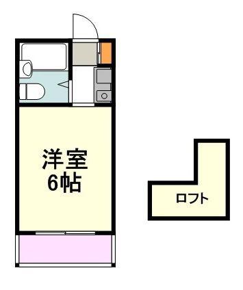 ロイヤルハイツ錦町(ワンルーム/1階)の間取り写真