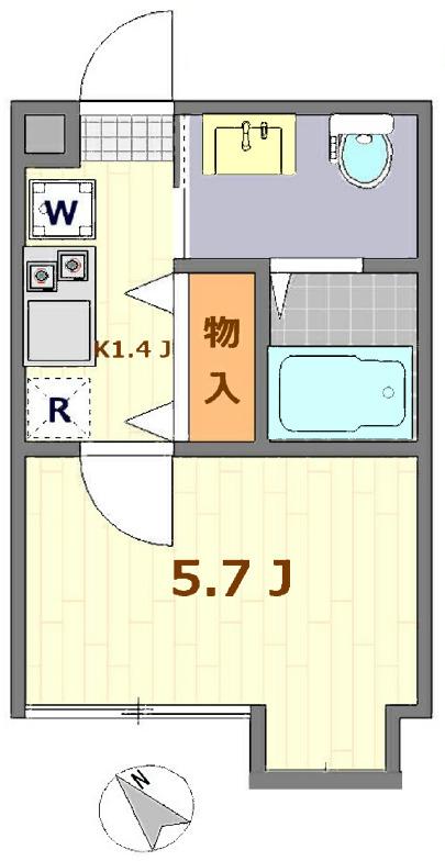 アットリラ南行徳(1K/1階)の間取り写真
