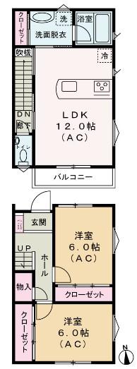寿ハウス(2LDK/1階)の間取り写真