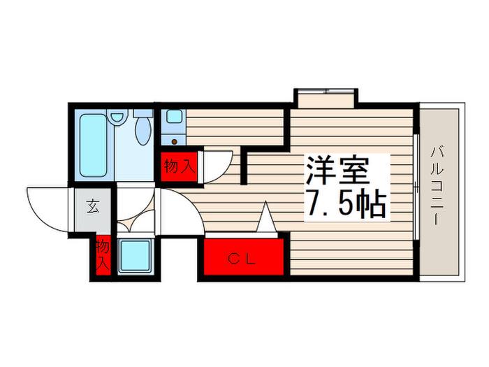ローズガーデン36番館(ワンルーム/4階)の間取り写真