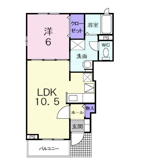 ピノ・グリシーナ(1LDK/1階)の間取り写真