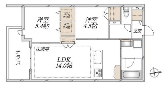 VESTA(2LDK/1階)の間取り写真