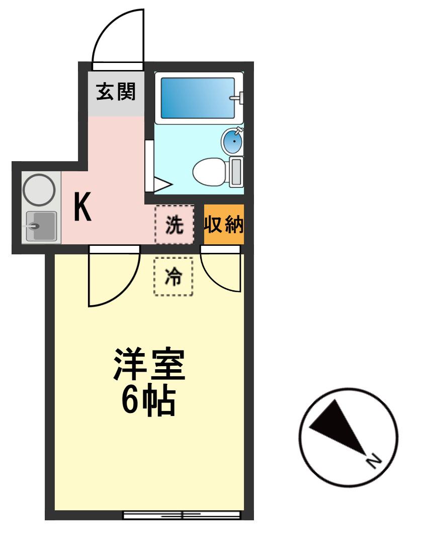 レオパレスRIVERSIDE(1K/1階)の間取り写真