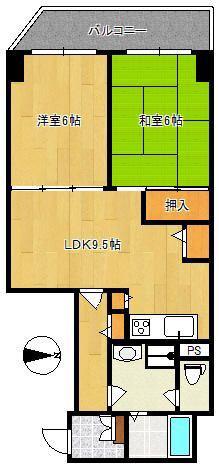 ライオンズマンション吾妻橋(2LDK/4階)の間取り写真