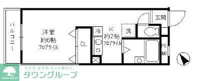 昭島コートエレガンスE(1K/3階)の間取り写真
