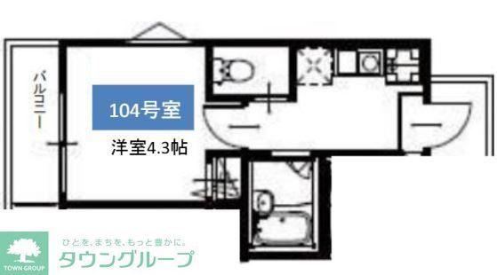 メルディア下井草(1K/1階)の間取り写真