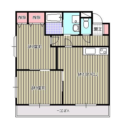 ライフ坂井ビル(2LDK/3階)の間取り写真