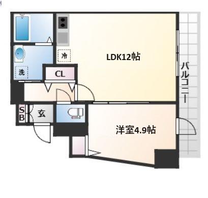 ARKAS良覚院(1LDK/5階)の間取り写真
