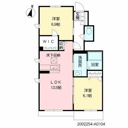 シャーメゾン花立(2LDK/1階)の間取り写真