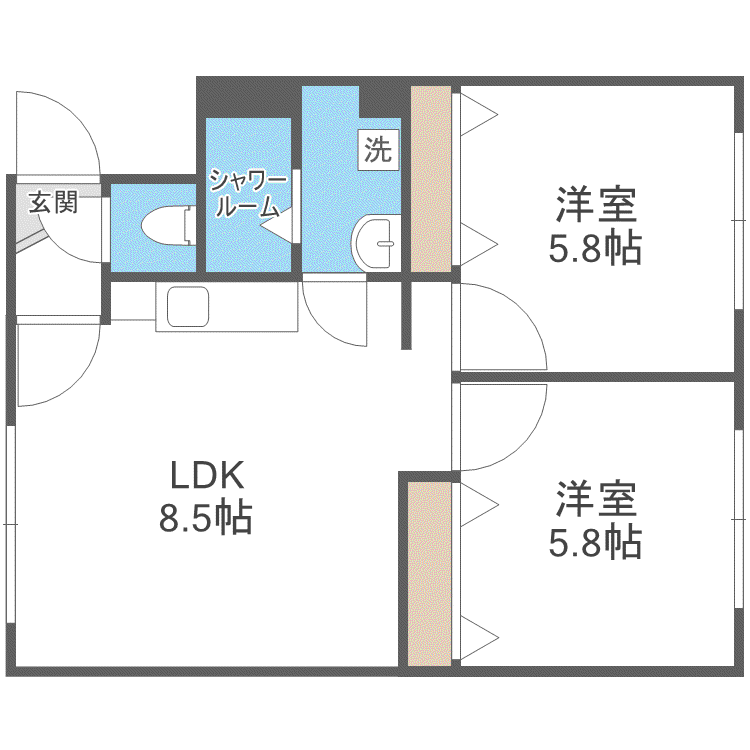 MODULE HOUSE A(2LDK/2階)の間取り写真