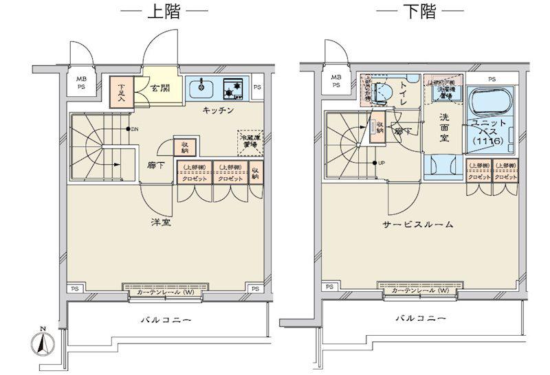 ルーブル川崎鷺沼(1SK/1階)の間取り写真