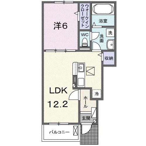 シーズンテラス勝原(1LDK/1階)の間取り写真