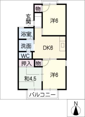 椎の木ハイツ(3DK/2階)の間取り写真
