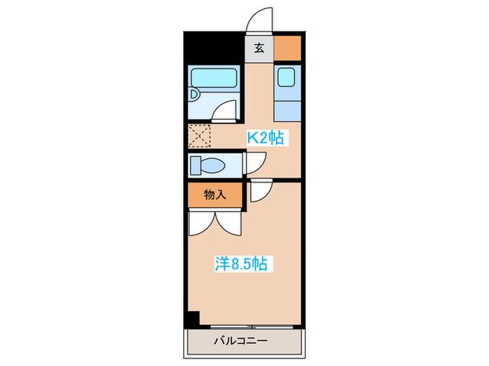 ニューライフさと(1K/2階)の間取り写真