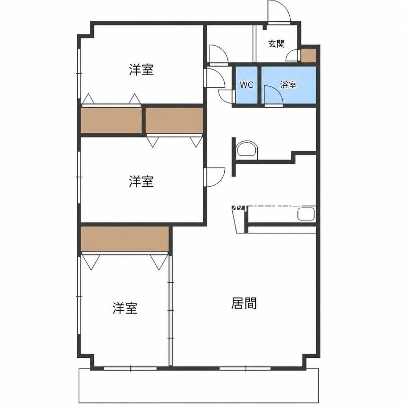 グランドパレス(3LDK/3階)の間取り写真
