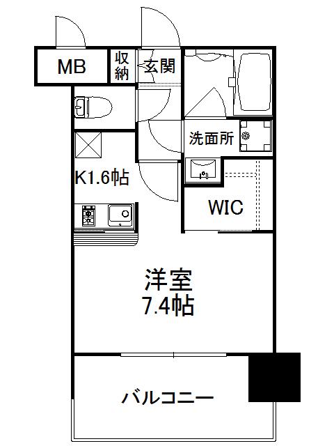 エンクレスト薬院NOBLE(1K/5階)の間取り写真
