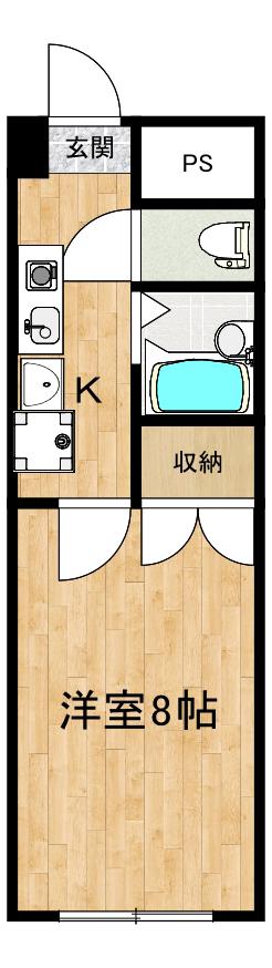 グランシャリオ(1K/4階)の間取り写真