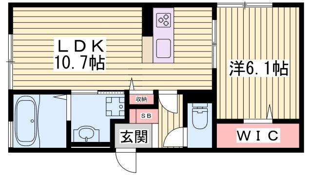 BRILLANTE明石(1LDK/1階)の間取り写真