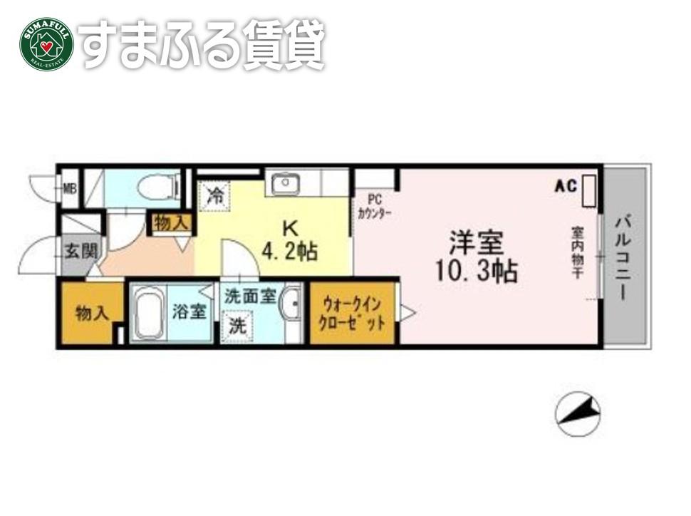 エスタリオ刈谷(1K/2階)の間取り写真