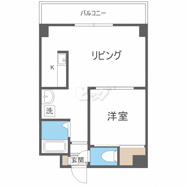 ドエル札幌南6条I(1LDK/3階)の間取り写真