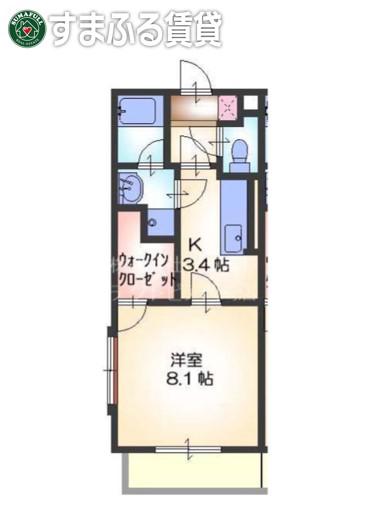 CASAI(1K/2階)の間取り写真