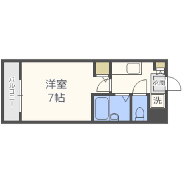 ラオム21(1K/2階)の間取り写真