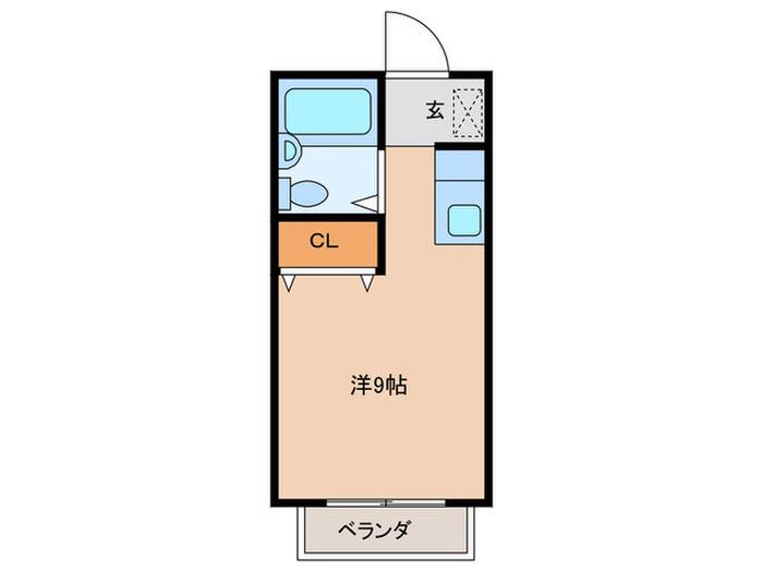 鹿児島市電唐湊線 水族館口駅 徒歩27分 2階建 築32年(ワンルーム/2階)の間取り写真