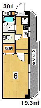 TSDマンション(1K/3階)の間取り写真