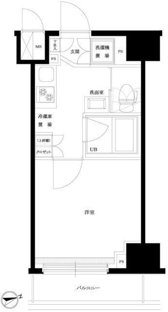 ルーブル羽田西(1K/7階)の間取り写真