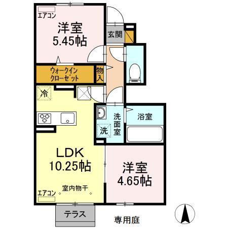 D・ルチア(2LDK/1階)の間取り写真