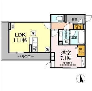スリジエ(1LDK/1階)の間取り写真