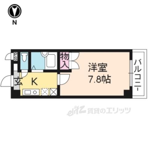 リバティ新町(1K/1階)の間取り写真
