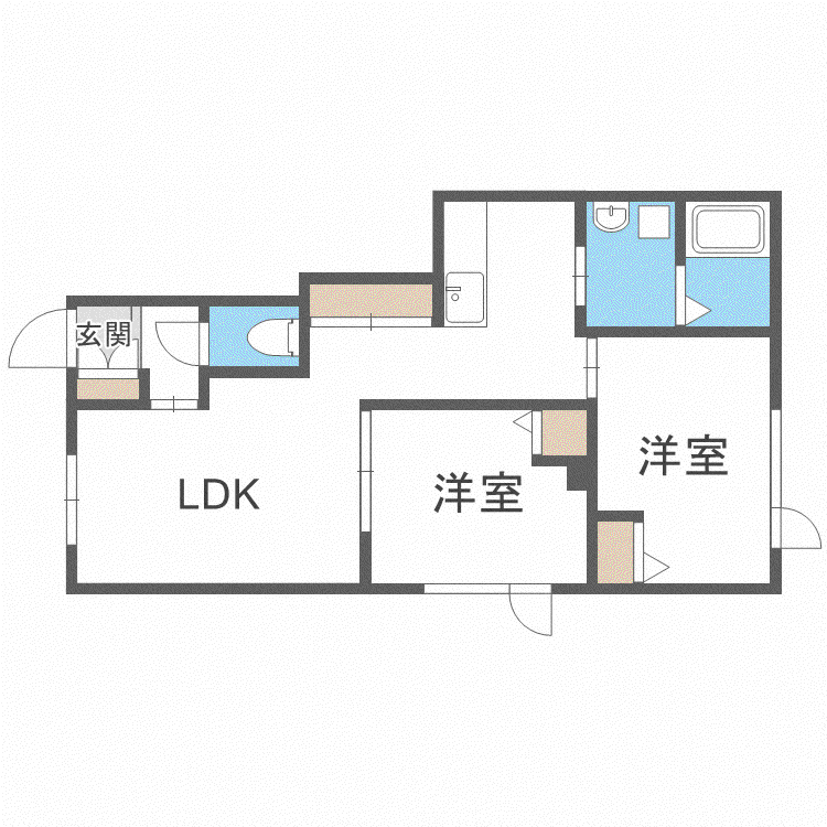 レトアSAKAE(2LDK/1階)の間取り写真