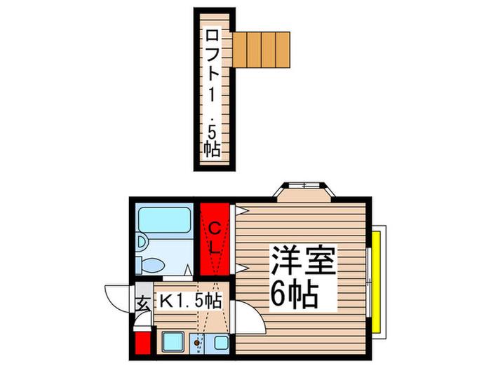 ビューシティー八千代台(1K/1階)の間取り写真