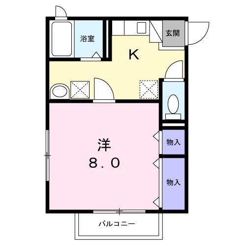 サニーハイム(1K/1階)の間取り写真
