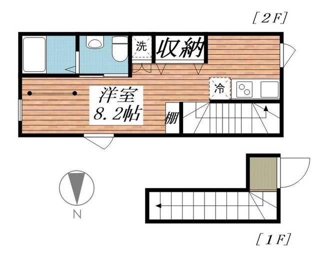 SNUG10(ワンルーム/2階)の間取り写真
