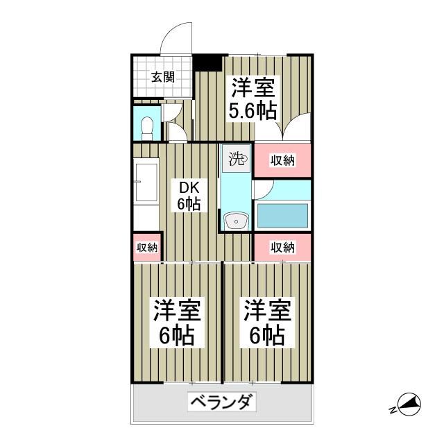 藤ハイツ(3DK/1階)の間取り写真