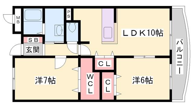 フラッツ・アイII(2LDK/3階)の間取り写真