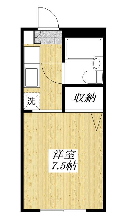 ハイツ谷野(ワンルーム/2階)の間取り写真