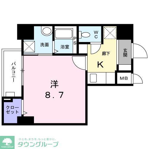 パサージュ(1K/1階)の間取り写真