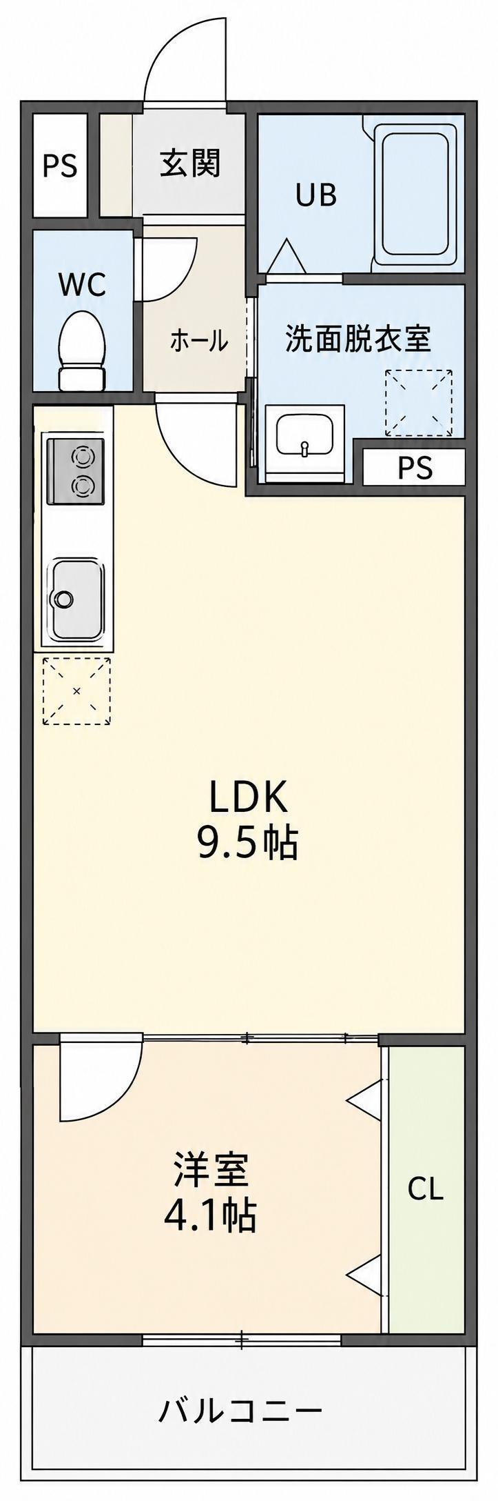 アート八尾駅前(1LDK/3階)の間取り写真