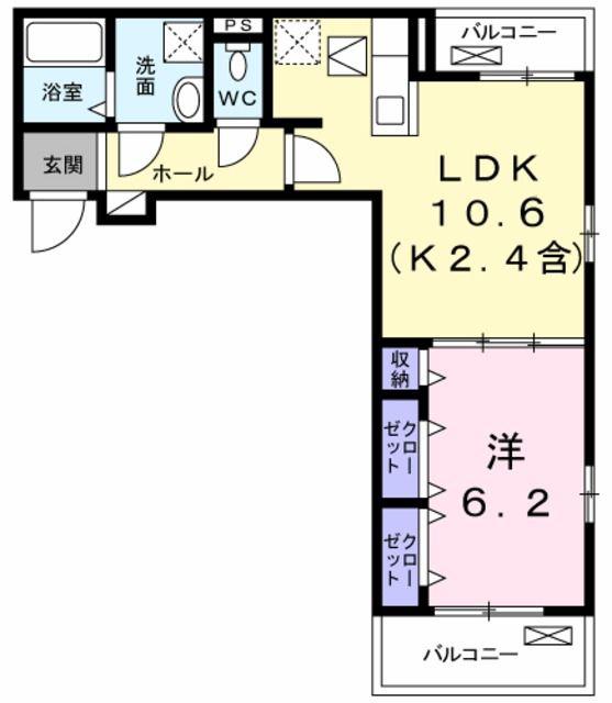 ローゼンハイムIII(1LDK/1階)の間取り写真