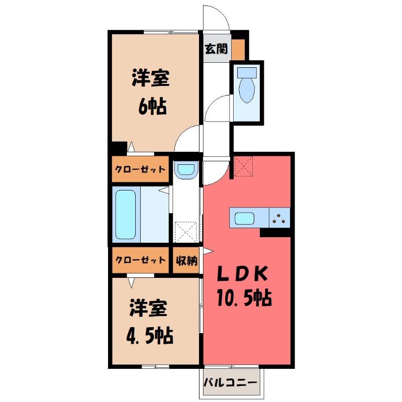 アナベル(2LDK/1階)の間取り写真