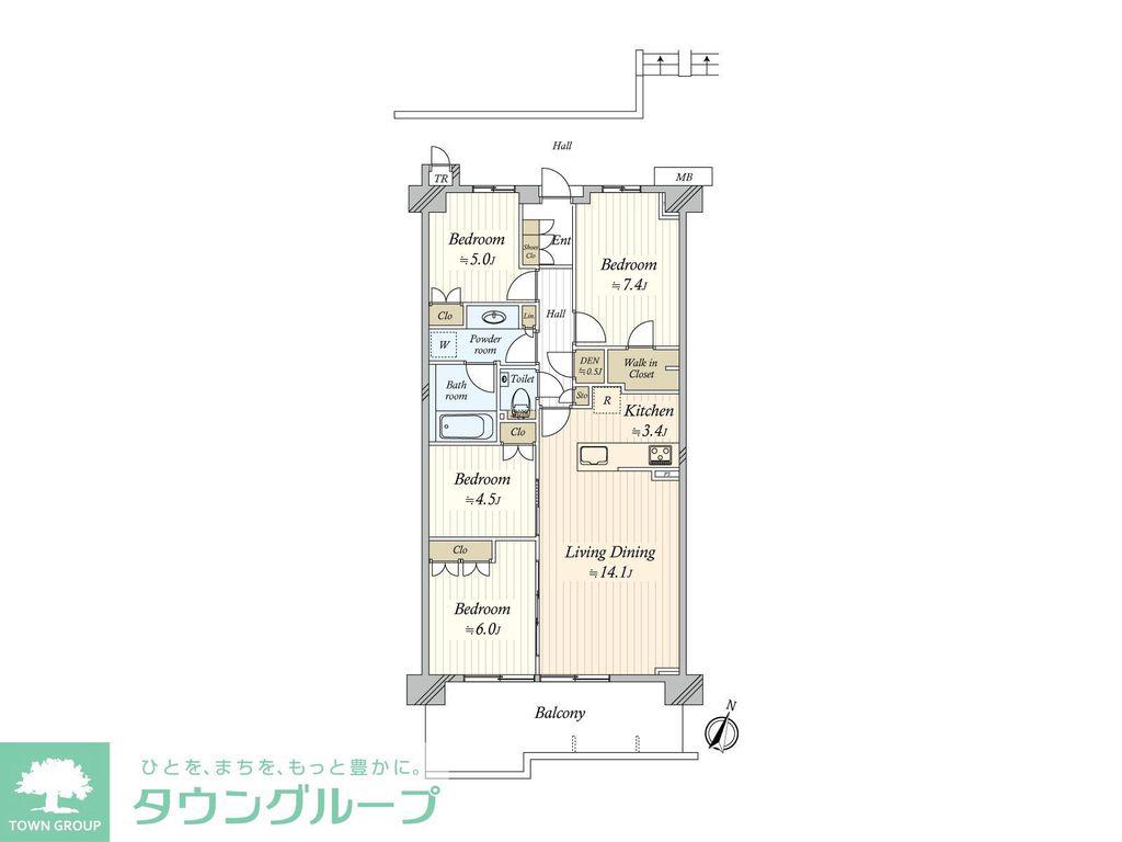 プラウド八事ガーデン(4SLDK/8階)の間取り写真