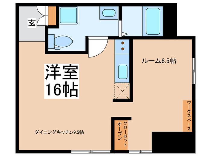 ベイヒルズ中山サウス(ワンルーム/3階)の間取り写真