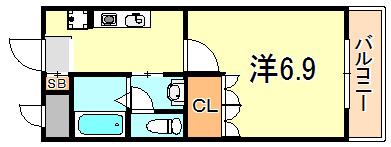 マンジュリカ(1K/2階)の間取り写真