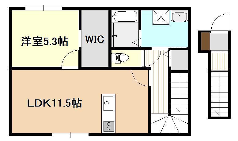 FLOURISH IN 旭町(1LDK/2階)の間取り写真